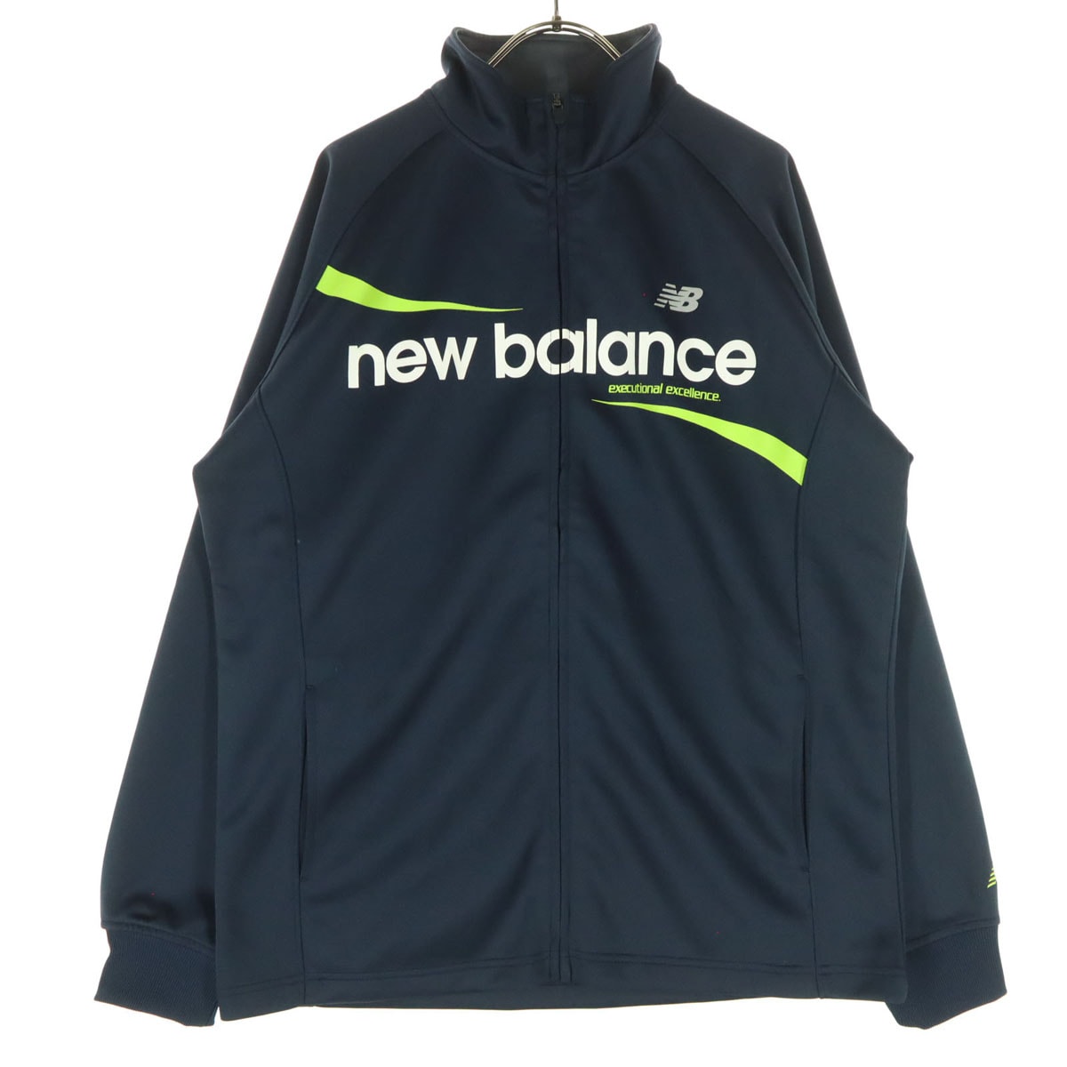NEW BALANCE ニューバランス ロゴプリント 長袖 トラックジャケット L ブラック ジャージ