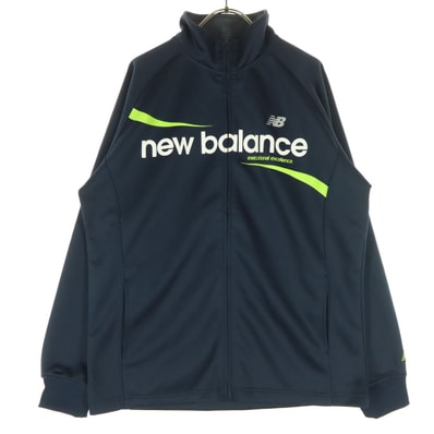 NEW BALANCE ニューバランス ロゴプリント 長袖 トラックジャケット L ブラック ジャージ