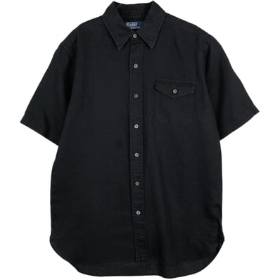 古着 ラルフローレン Ralph Lauren POLO by Ralph Lauren CLASSIC FIT 半袖 リネン×コットンシャツ メンズM相当/eaa625545