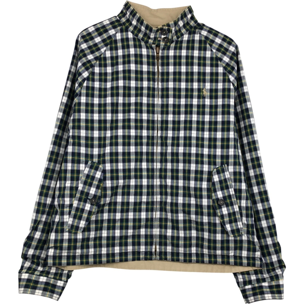 古着 ラルフローレン Ralph Lauren POLO RALPH LAUREN チェック柄 リバーシブル ハリントンジャケット スイングトップ メンズXL相当/eaa629493