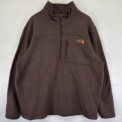 古着 ザ・ノースフェイス THE NORTH FACE フリーストレーナー ハーフジップ ベターセータータイプ ワンポイント 14041 ブラウン メンズ