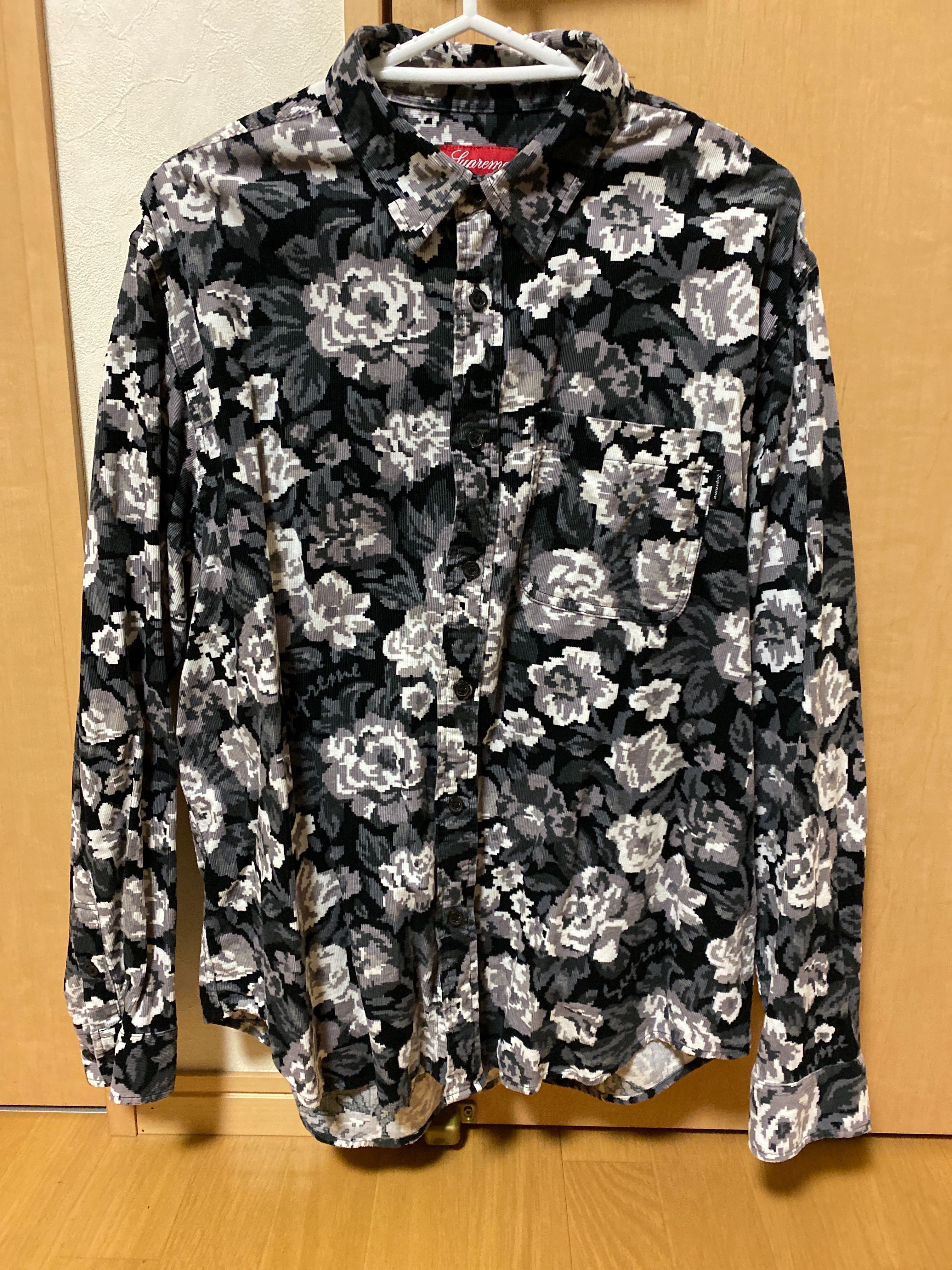 Supreme Digi Floral Corduroy Shirt "Black"