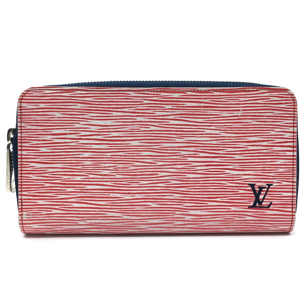 ルイヴィトン LOUIS VUITTON ジッピーウォレット M64078 エピ デニム ラウンドファスナー 長財布 エピレザー ルージュ レッド系