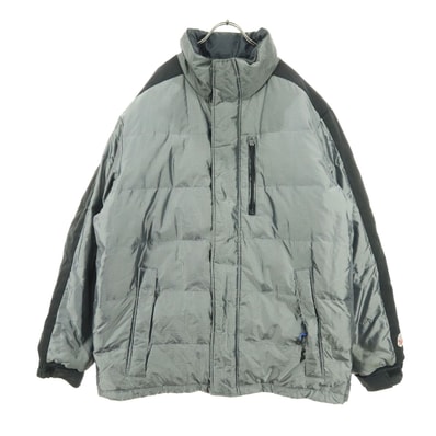 TOMMY HILFIGER トミーヒルフィガー リバーシブル スクエア柄 長袖 ダウンジャケット XL グレー系