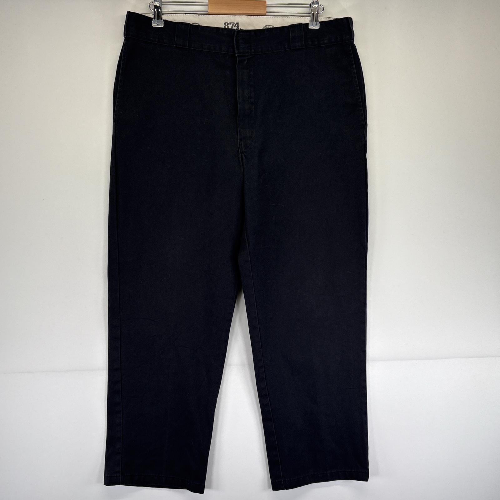 古着 ディッキーズ Dickies ワークパンツ 874 ワンポイントロゴ 長ズボン チノパン 大きいサイズ オリジナルフィット w38 L30 ブラック メンズ
