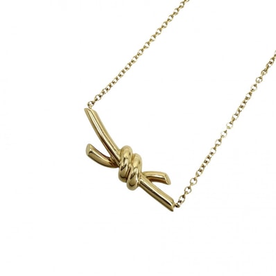 TIFFANY&Co. ティファニー ネックレス ノット ジュエリー アクセサリー アジャスター付き 18金YG Au750 K18イエローゴールド レディース 約3.9g 美品【中古品】