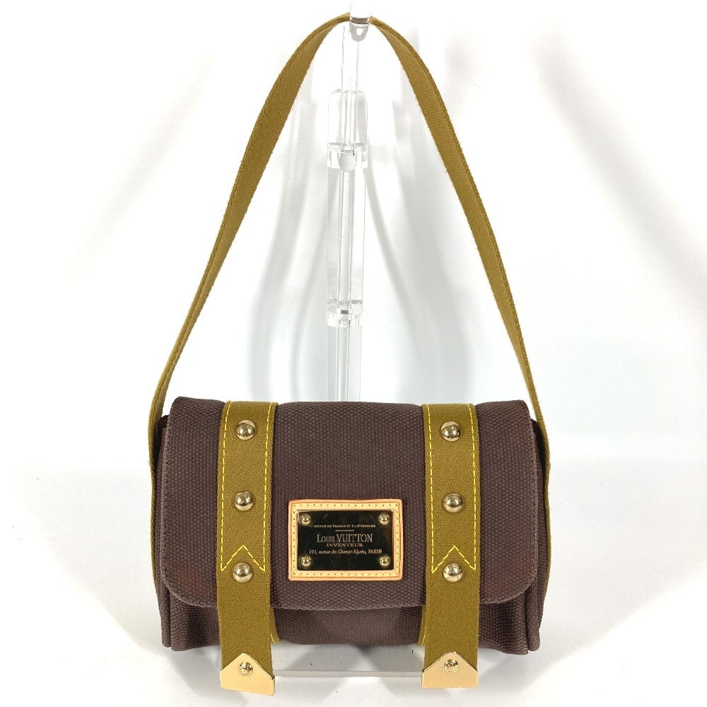 ルイヴィトン LOUIS VUITTON サックラバ  M40072  アンティグア 肩掛け カバン ポシェット フラップ ショルダーバッグ キャンバス ブラウン