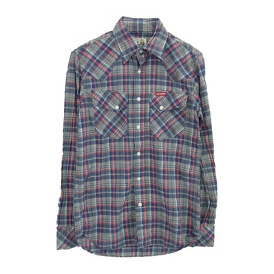 HYSTERIC GLAMOUR ヒステリックグラマー 長袖シャツ 0233AH07 ラメ チェック 長袖 シャツ ブルー系 S【中古】