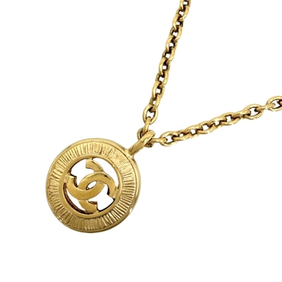 CHANEL シャネル ネックレス ラウンド ココマーク ヴィンテージ アクセサリー GP レディース 約21.2g【中古品】