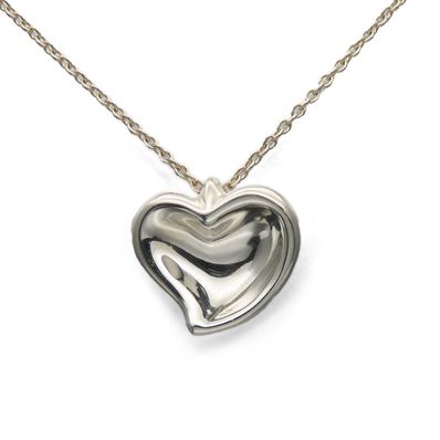 【中古】 ティファニー ネックレス カーブドハート シルバー925 約4.3g シルバー エルサペレッティ アクセサリー かわいい レディース 女性 TIFFANY&Co.