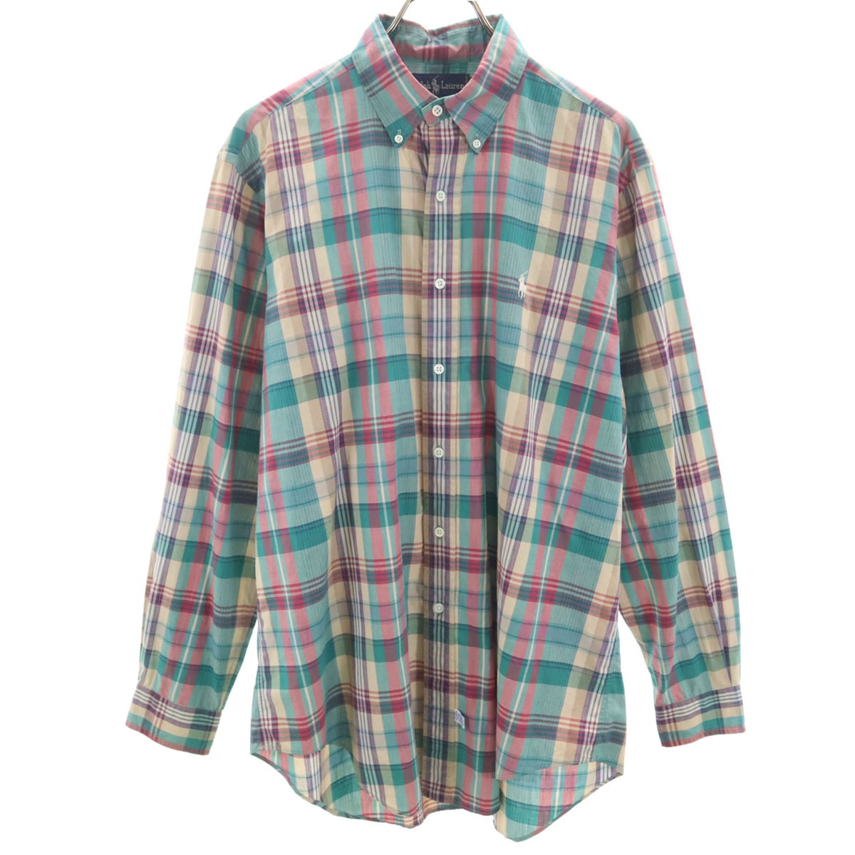 RALPH LAUREN ラルフローレン チェック柄 長袖 ボタンダウンシャツ L マルチ
