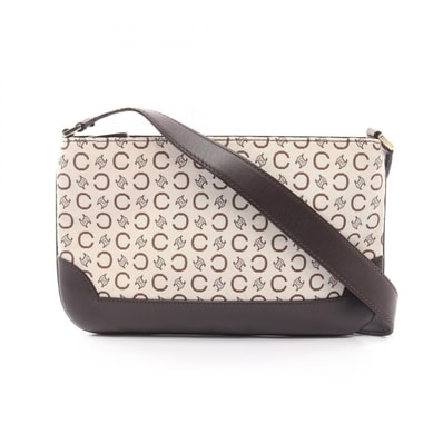 セリーヌ CELINE Cマカダム ショルダーバッグ バッグ キャンバス レザー レディース ホワイト系 / ブラウン系 【中古】