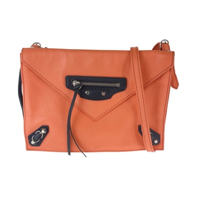 BALENCIAGA バレンシアガ Papier Mini Triple ピンク シルバー金具 レザー ショルダーバッグ ポシェット 1-0292554 【中古】