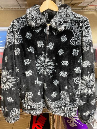 Supreme Bandana Faux Fur Bomber Jacket "Black"