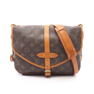 ルイ・ヴィトン LOUIS VUITTON ソミュール30 ショルダーバッグ バッグ PVCコーティングキャンバス レザー モノグラム レディース ブラウン系 M42256 【中古】