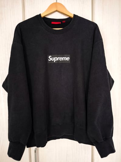 Supreme Washed Box Logo Crewneck "Black"