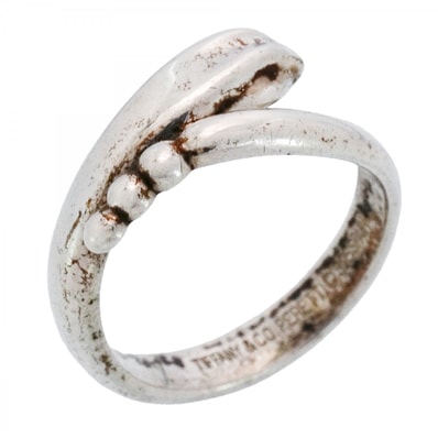 【6jdb0528-k】ティファニー リング スネーク シルバー925 7号【中古】レディース