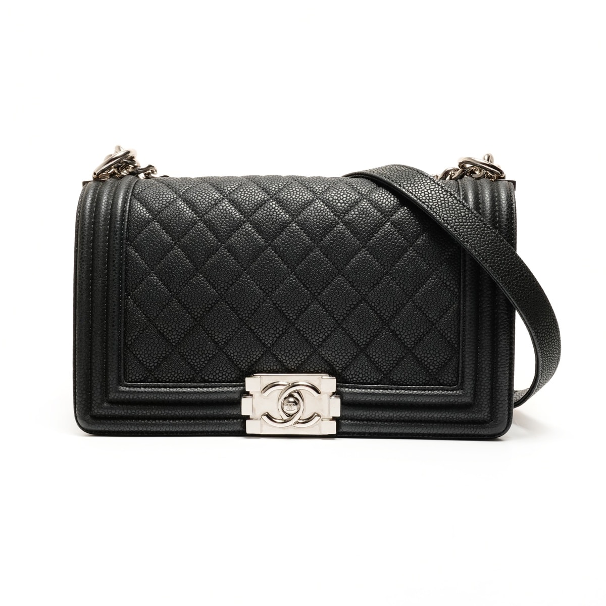 シャネル CHANEL ボーイ シルバー金具 カーフスキン 17番台 2012-2013 ショルダーバッグ【中古】
