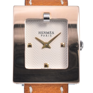 エルメス HERMES BE1.120 ベルトウォッチ □F刻印 ホワイト クォーツ レディース 美品 腕時計 O#149057