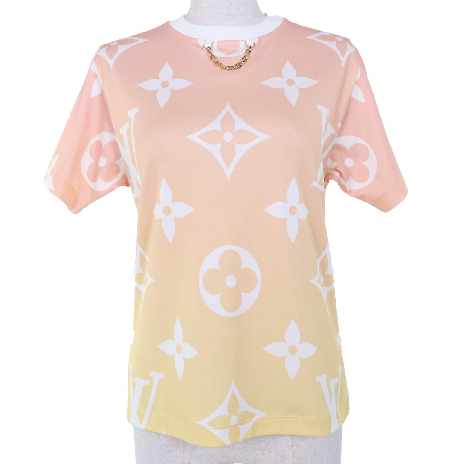 極美品 ルイヴィトン サンライズ モノグラム フラウンススリーブ Tシャツ XS