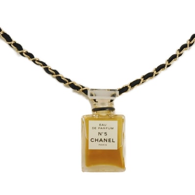 CHANEL シャネル N°5 パフューム ボトル No.5 香水 瓶 フレグランス オードゥ パルファム カーフ GP ゴールド チェーン ヴィンテージ ロゴ コニャック ネックレス