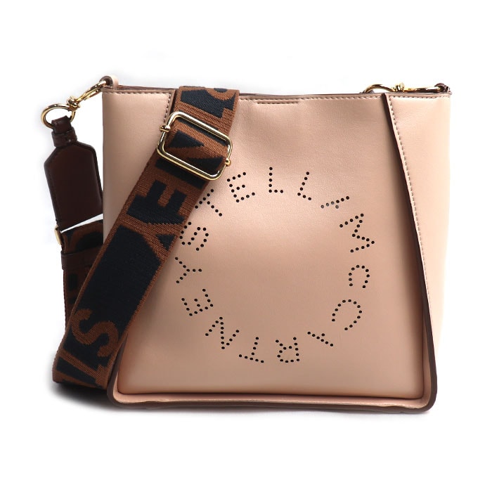 Stella McCartney ステラマッカートニー ロゴ ミニ クロスボディ ショルダーバッグ ピンクベージュ 700073 レディース【中古】