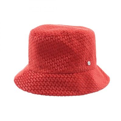 エルメス HERMES ハーパー H柄 ベロア ハット 帽子 コットン レディース レッド系 【中古】