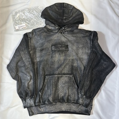 Supreme x MM6 Maison Margiela Foil Box Logo Hooded Sweatshirt "Black"