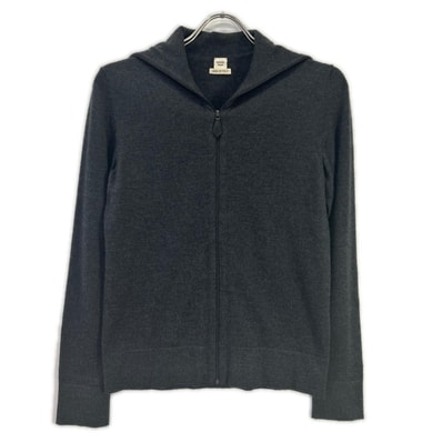 エルメス グレー カシミヤ ジップ ニット 36