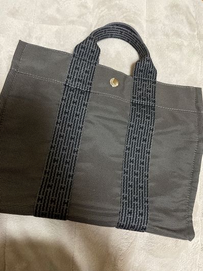 Hermes Her Line PM Canvas Tote Bag "Gray"
