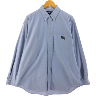 古着 ラルフローレン Ralph Lauren BLAKE ヨークシャーテリア 長袖 ボタンダウンシャツ メンズXL相当/eaa526286