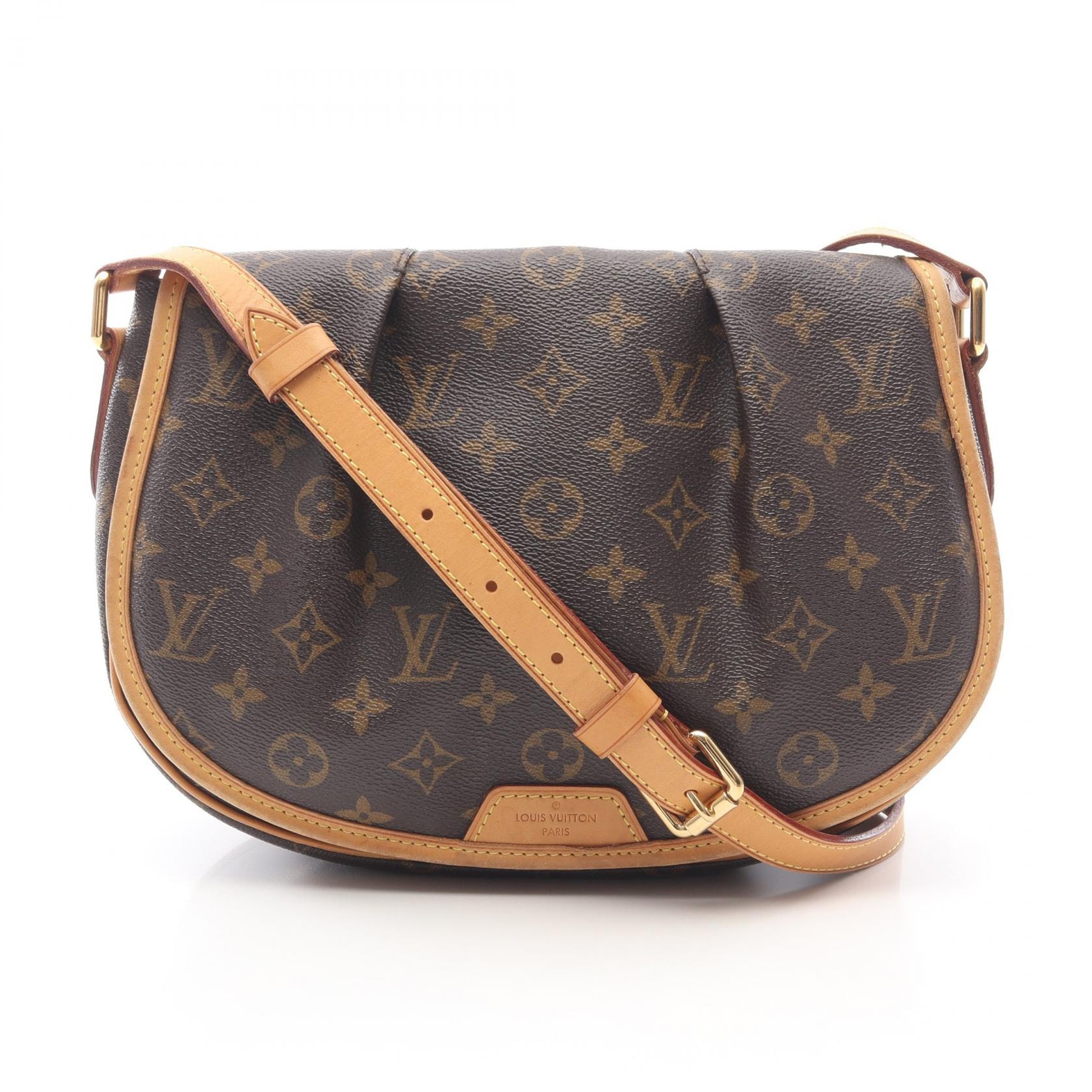 ルイ・ヴィトン LOUIS VUITTON メニルモンタンPM ショルダーバッグ バッグ PVCコーティングキャンバス レザー モノグラム レディース ブラウン系 M40474 【中古】