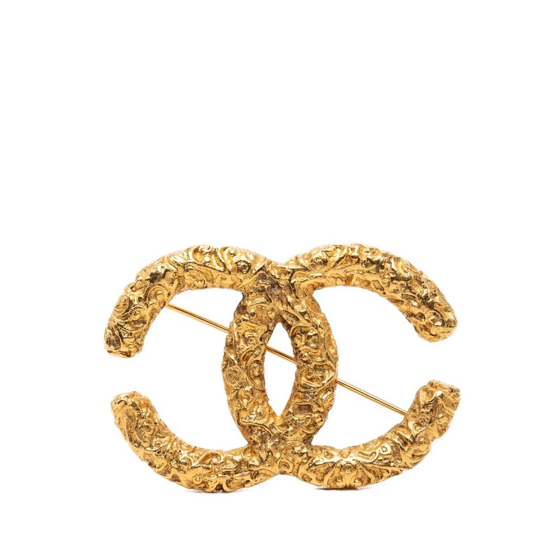 シャネル ココマーク ヨウガン 溶岩 モチーフ ブローチ ゴールド メッキ レディース CHANEL 【中古】
