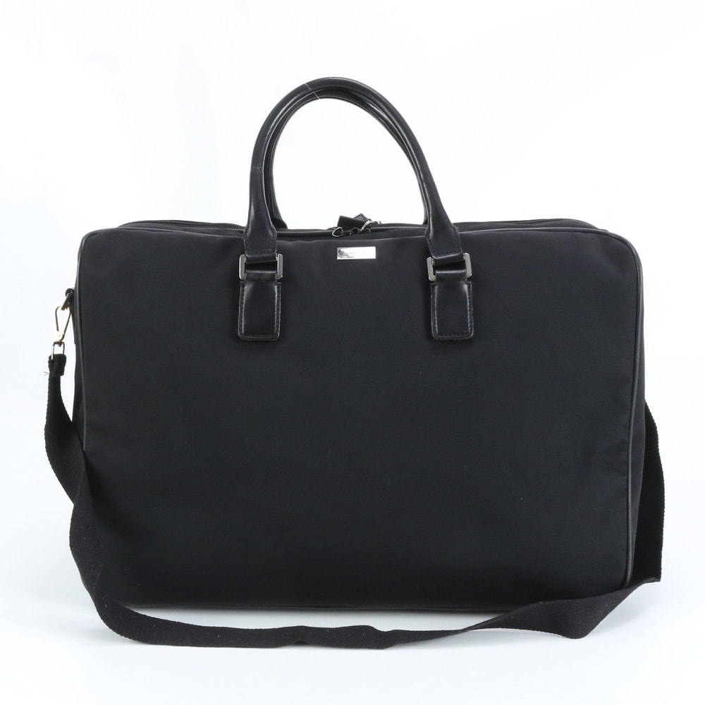 ■美品 グッチ131217 ボストン バッグ レザー×ナイロン