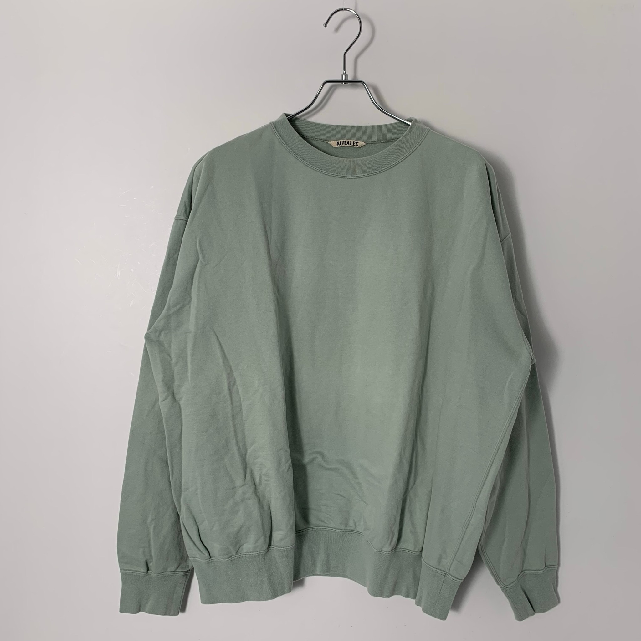 AURALEE Super High Gauge Sweat Big P/O "Mint Green"