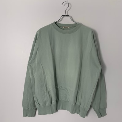 AURALEE Super High Gauge Sweat Big P/O "Mint Green"