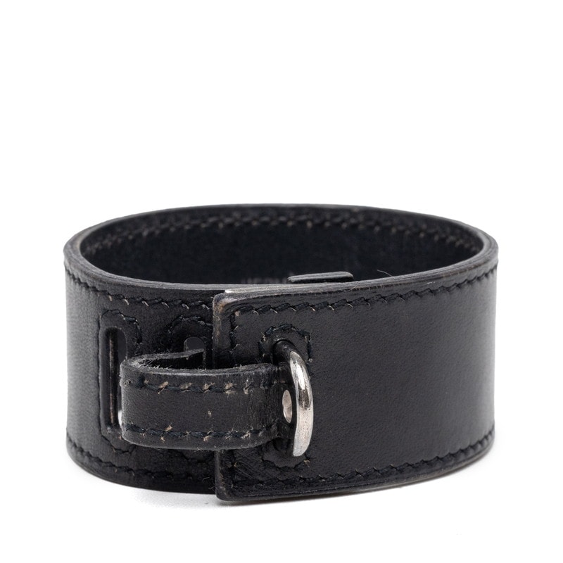 エルメス アルテミス ブレスレット ブラック レザー レディース HERMES 【中古】