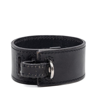 エルメス アルテミス ブレスレット ブラック レザー レディース HERMES 【中古】