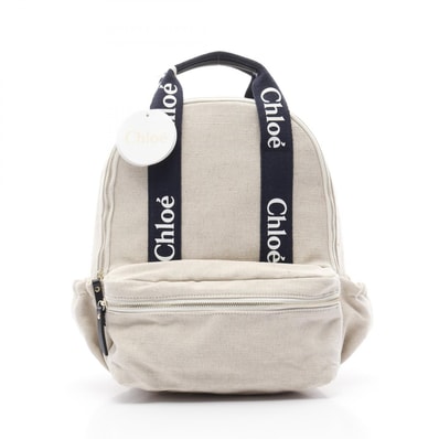 クロエ Chloe キッズ リュックサック バックパック バッグ キャンバス レディース ベージュ系 / ネイビー系 C20423Z40 【新品】