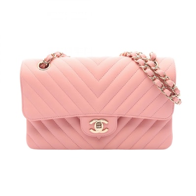 シャネル CHANEL マトラッセ Wフラップ ショルダーバッグ バッグ キャビアスキン(グレインドカーフ) レディース ピンク系 A01113 【中古】
