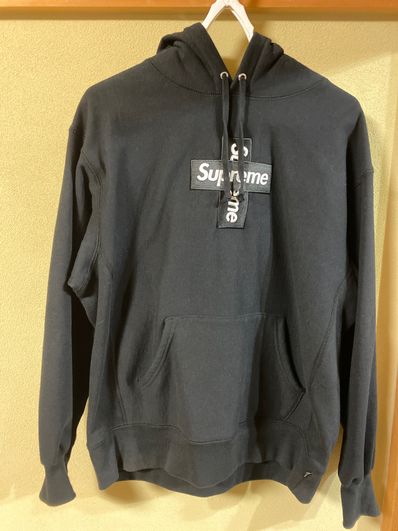 Supreme Cross Box Logo Hooded Sweatshirt "Black"