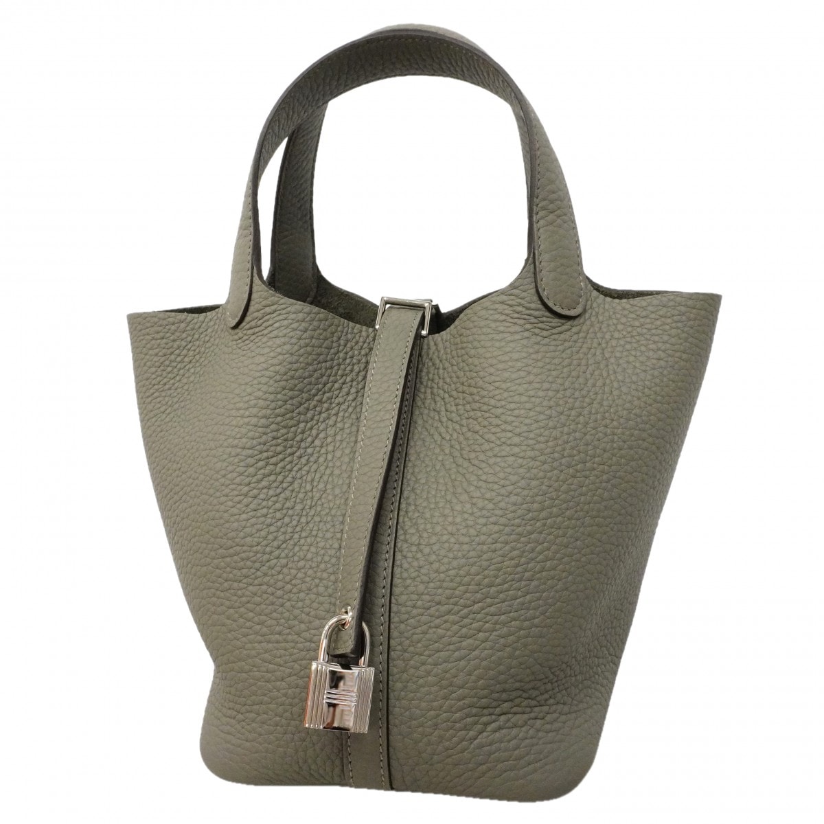 ★SALE【6gc3646】エルメス ハンドバッグ ピコタンロックPM トリヨンクレマンス グリメイヤー シルバー金具 K刻印【中古】レディース