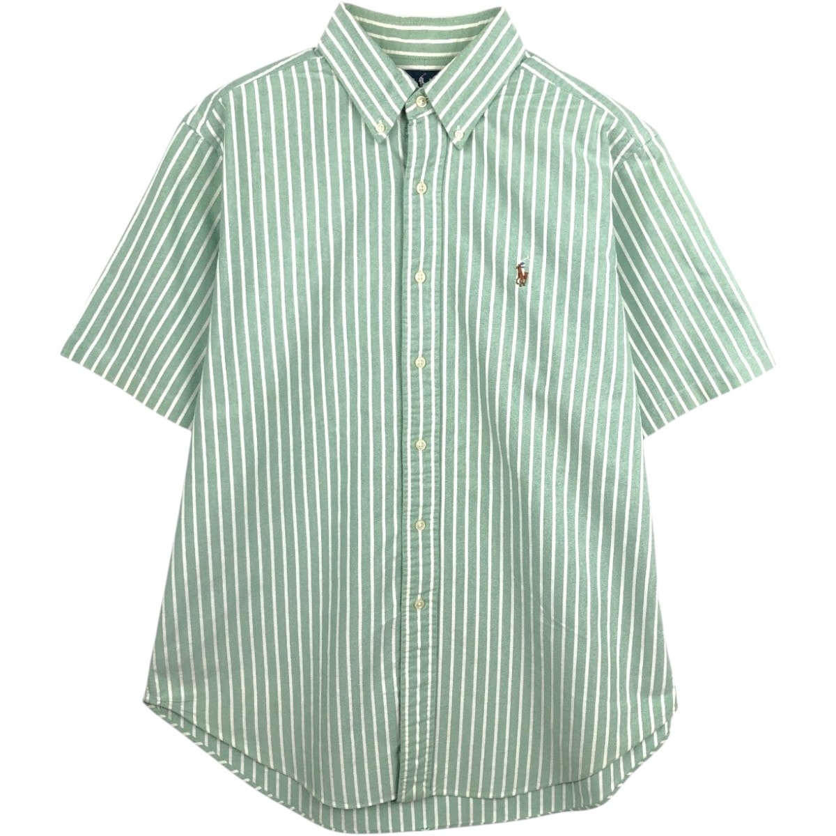 古着 ラルフローレン Ralph Lauren CLASSIC FIT クラシックフィット 半袖 ボタンダウン ストライプシャツ メンズL相当/eaa668606