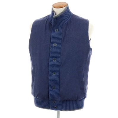 【中古】【未使用】ヘルノ Herno Resort シルクカシミヤ ダウンベスト ネイビー【サイズ48】【メンズ】