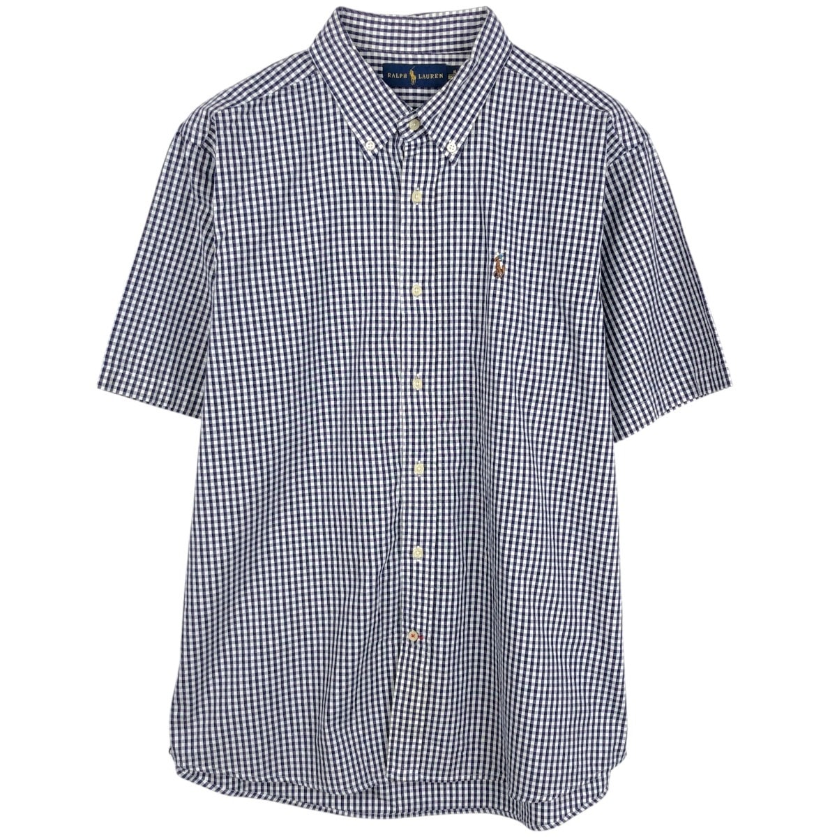 古着 ラルフローレン Ralph Lauren ギンガムチェック 半袖 ボタンダウン チェックシャツ メンズXL相当/eaa665045