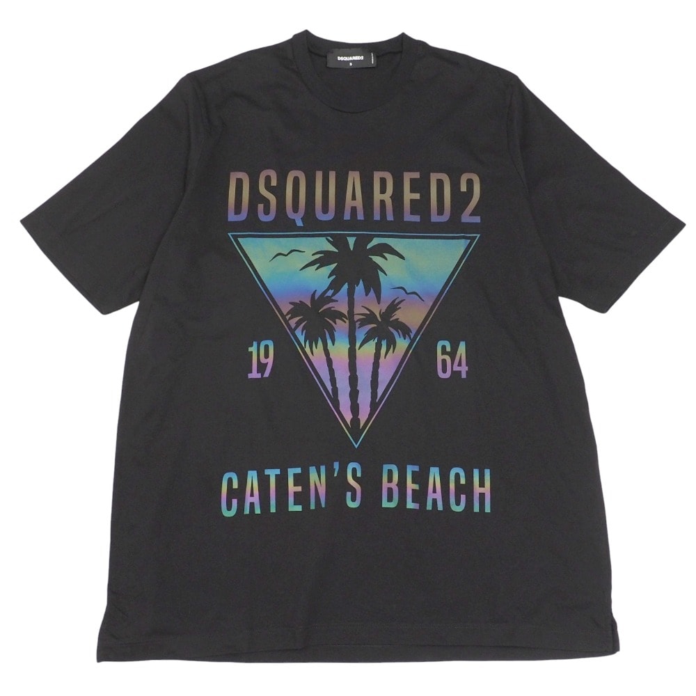 2023SS■DSQUARED2 ディースクエアード 半袖Tシャツ サイズS パームツリー ブランドロゴ イタリア製 ブランド古着【中古】20250709/RA5422