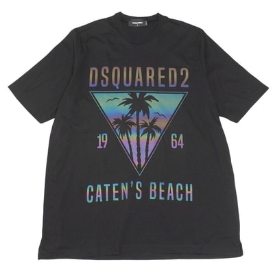2023SS■DSQUARED2 ディースクエアード 半袖Tシャツ サイズS パームツリー ブランドロゴ イタリア製 ブランド古着【中古】20250709/RA5422