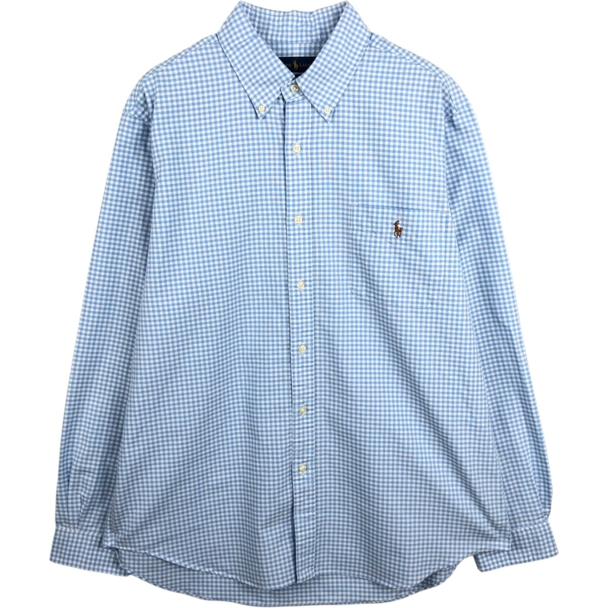 古着 ラルフローレン Ralph Lauren CLASSIC FIT ギンガムチェック 長袖 ボタンダウンチェックシャツ メンズXL相当/eaa678000