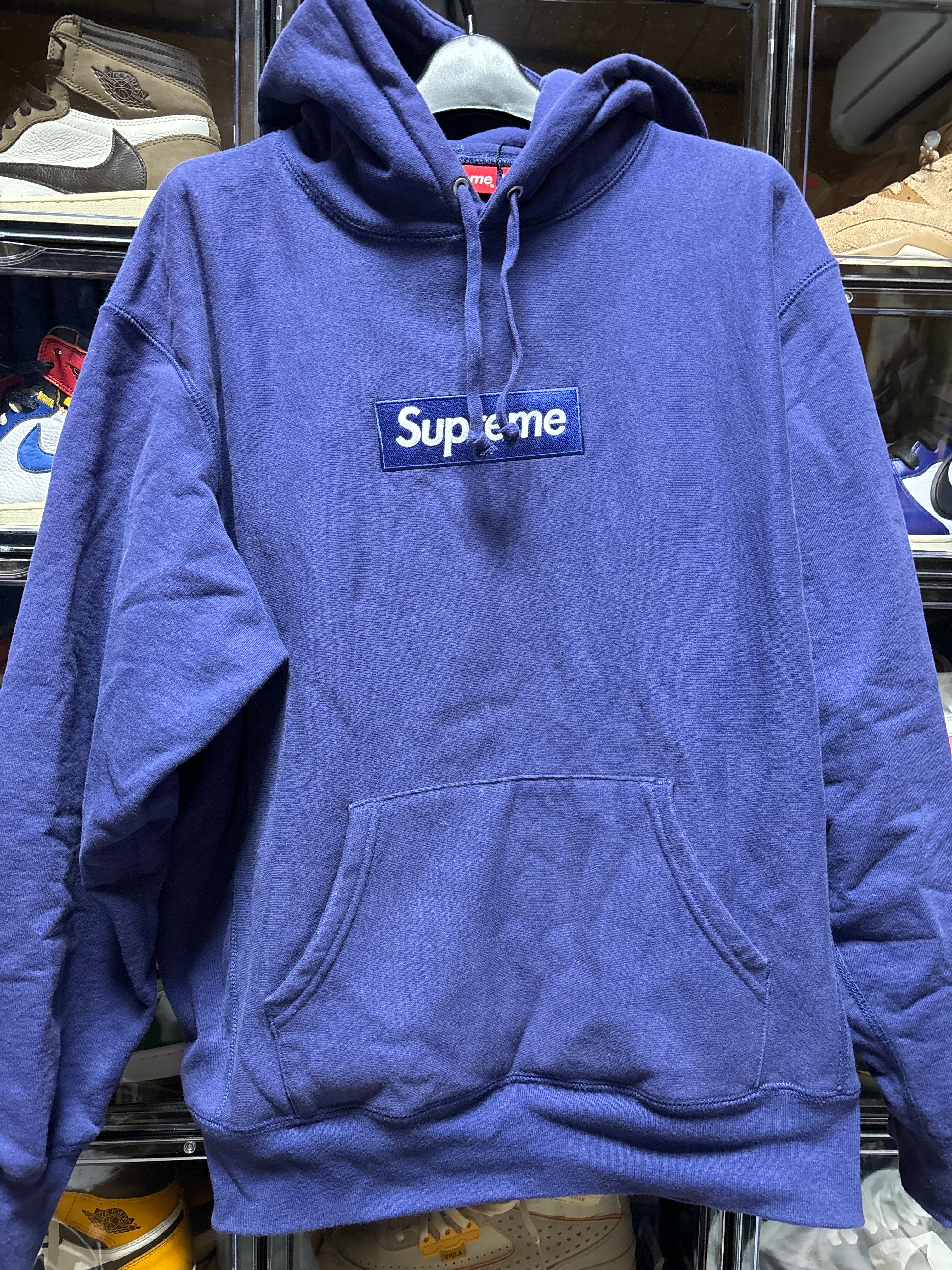 Supreme Box Logo Hooded Sweatshirt "Washed Navy" (21FW)