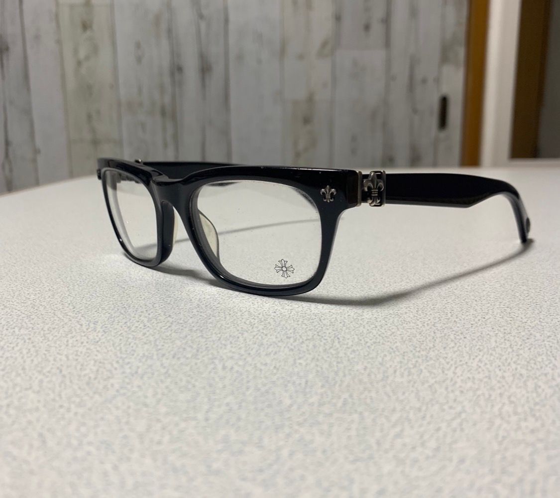 クロムハーツ ブラック 伊達メガネ アイウェア GITTIN ANY